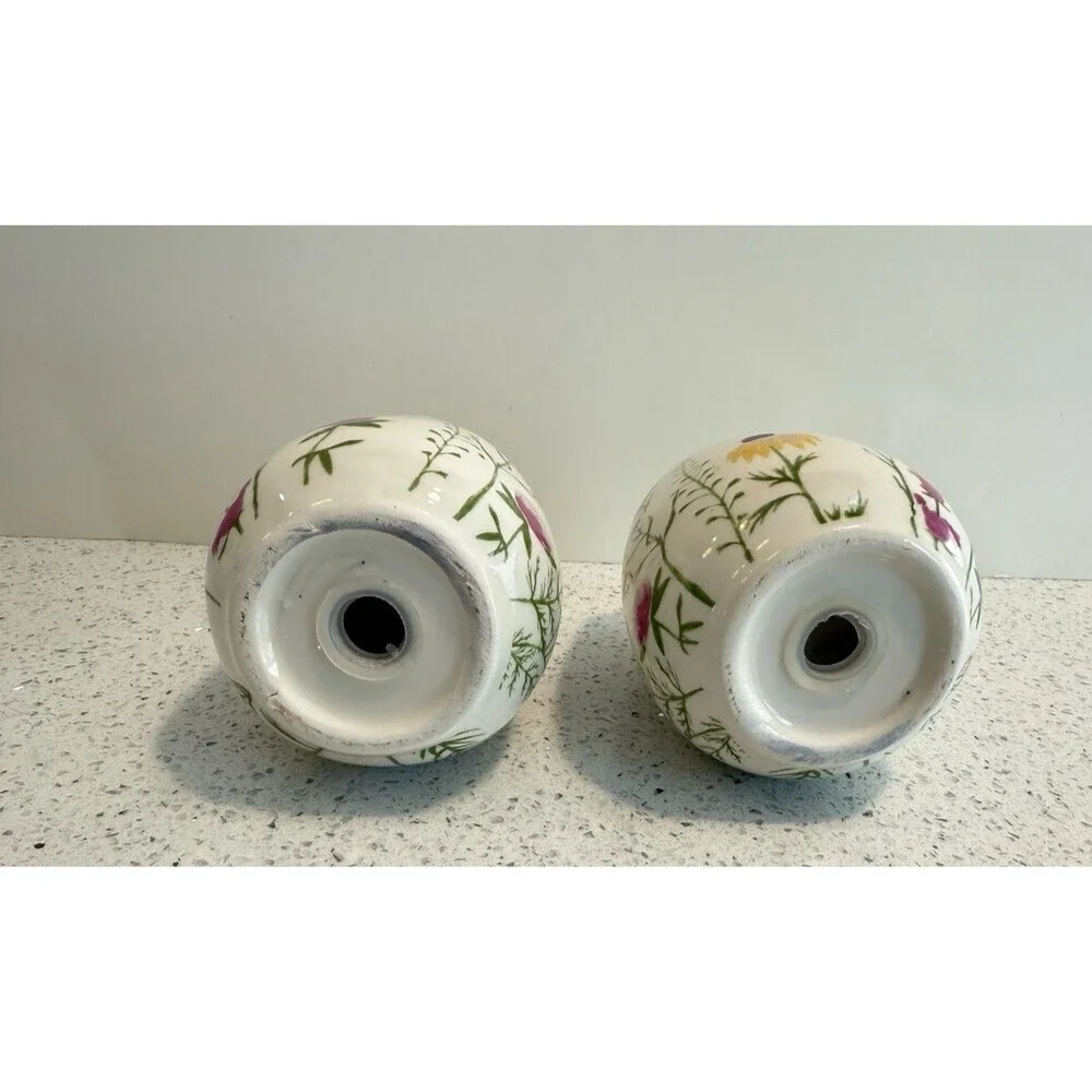 Spring Bumblebee Bee Flower Salt and Pepper Shakers Set Colorful Ceramic